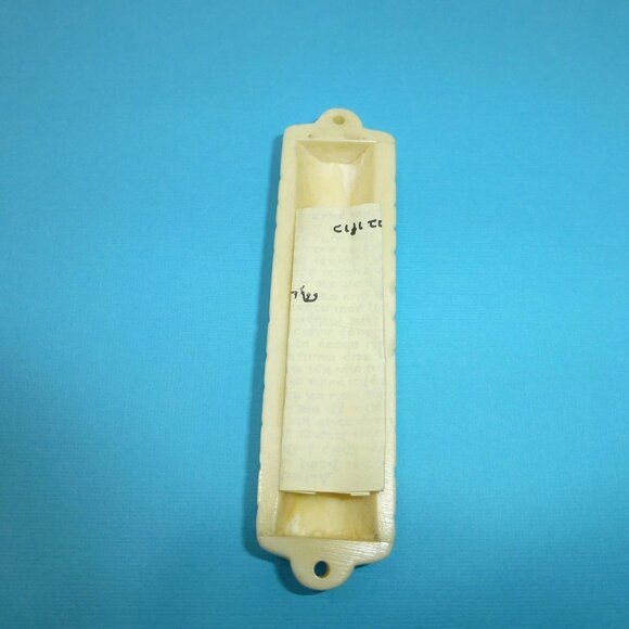 Vintage carved mezuzah case scroll holder Jewish - Picture 4 of 5